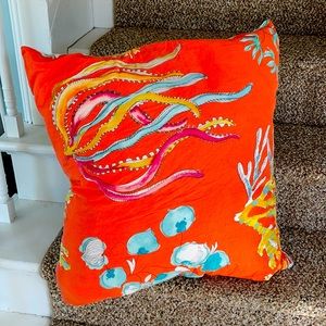Coral seascape stuffed pillow accent piece